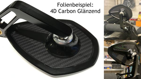 Motorrad Spiegel Carbon-Aufkleber passend für Moto Gadget m.view flight