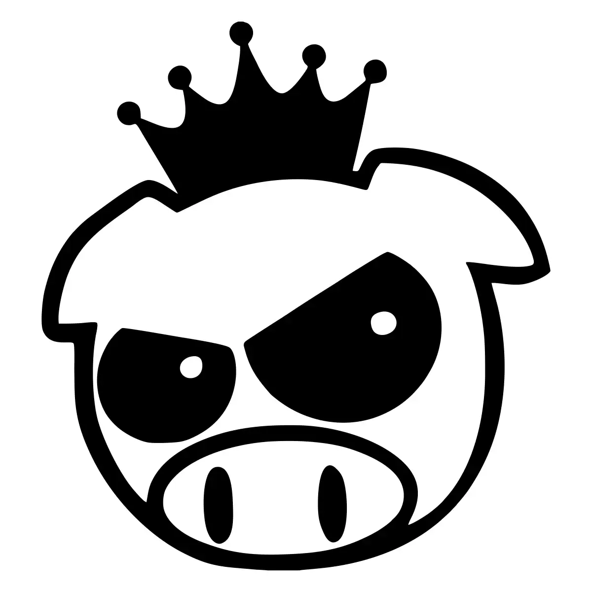04436-JDM-Pig-mit-Krone-Reflektierend-Schwarz-gallery JDM Pig mit Krone Aufkleber Sticker