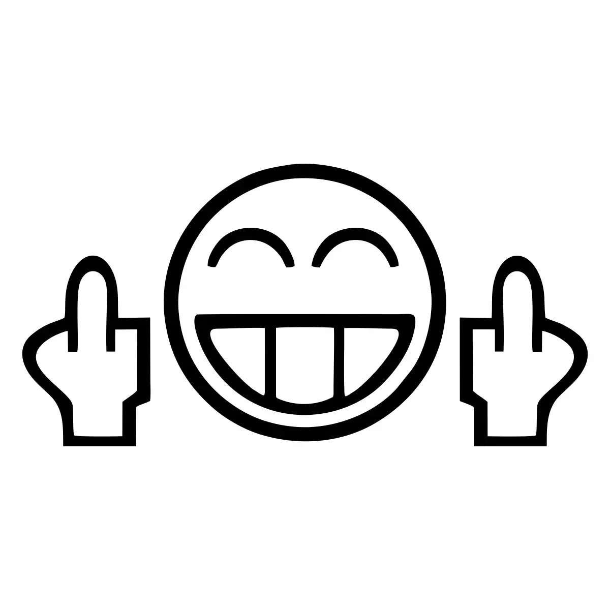 04996-Fuck-Off-Smiley-Matt-Schwarz-gallery Fuck Off Smiley JDM Aufkleber Sticker