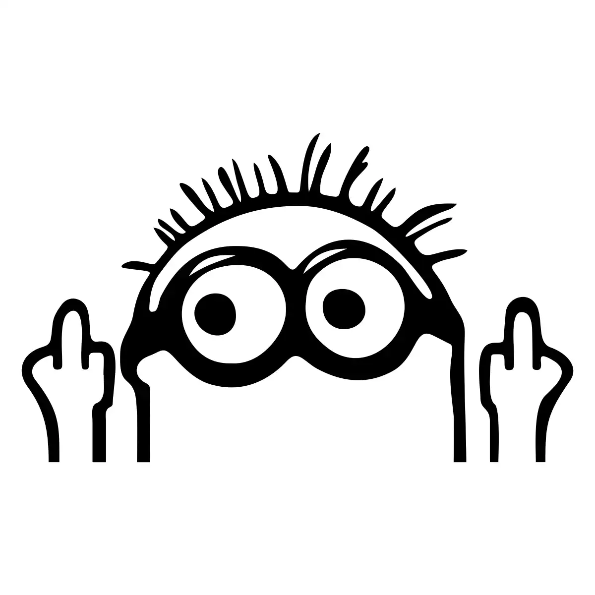 05122-Middle-Finger-Minion-Aufkleber-Metallic-Schwarz-gallery Middle Finger JDM Aufkleber Sticker