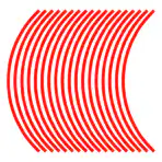 Felgenrandaufkleber Classic Neon Rot