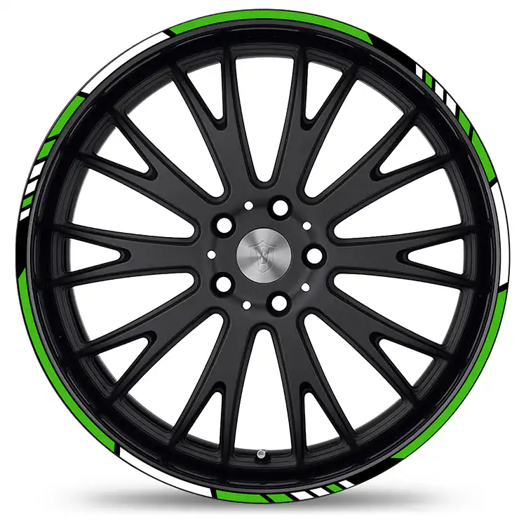 Felgenrandaufkleber GP Style MC-Glänzend-Hellgrün-Weiss Felgenrandaufkleber GP Style MC-Glänzend-Hellgrün-Weiss
