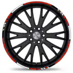 Felgenrandaufkleber GP Style MC-Glänzend-Hellrot-Weiss