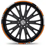Felgenrandaufkleber GP Style MC-Glänzend-Orange-Weiss