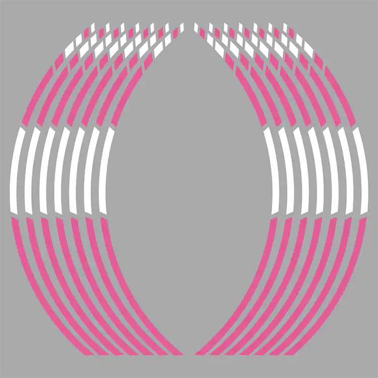 Felgenrandaufkleber GP Style MC-Glänzend-Rosa-Weiss-Lieferumfang