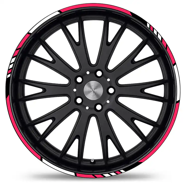 Felgenrandaufkleber GP Style MC-Neon-Pink-Weiss