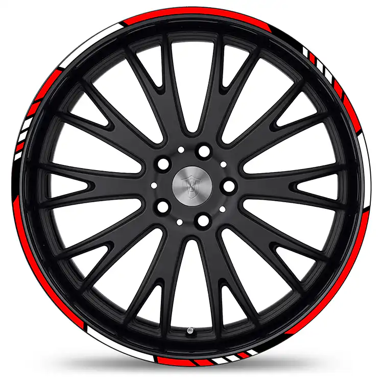 Felgenrandaufkleber GP Style MC-Neon-Rot-Weiss