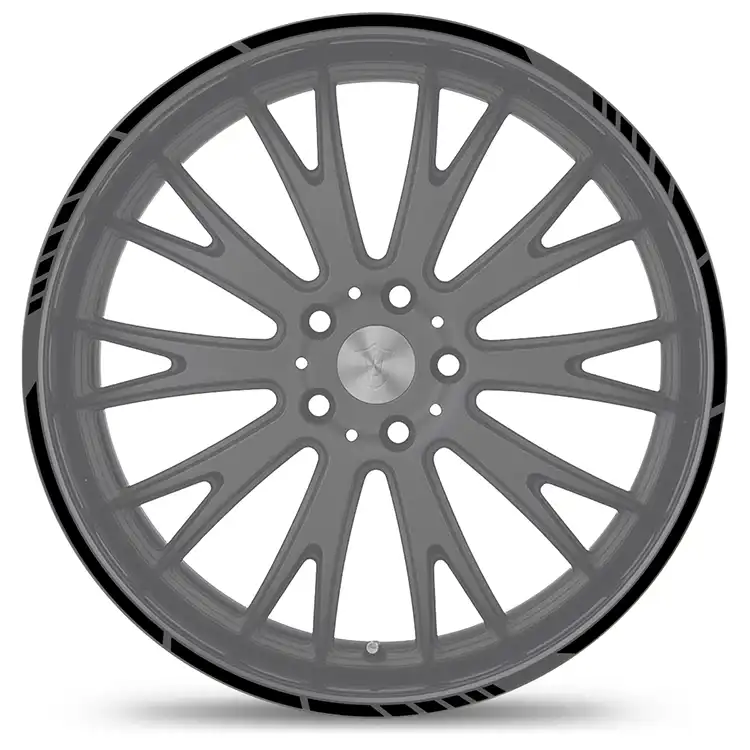 Felgenrandaufkleber GP Style-Reflektierend-Schwarz Felgenrandaufkleber GP Style Reflektierend Schwarz