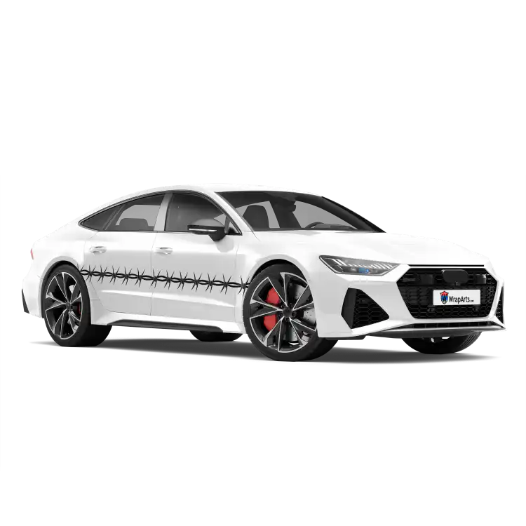 Doppelter Stacheldrahtaufkleber Schwarz