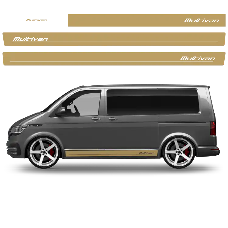 05075-VW Multivan Seitenstreifen-Gold-Seitenansicht