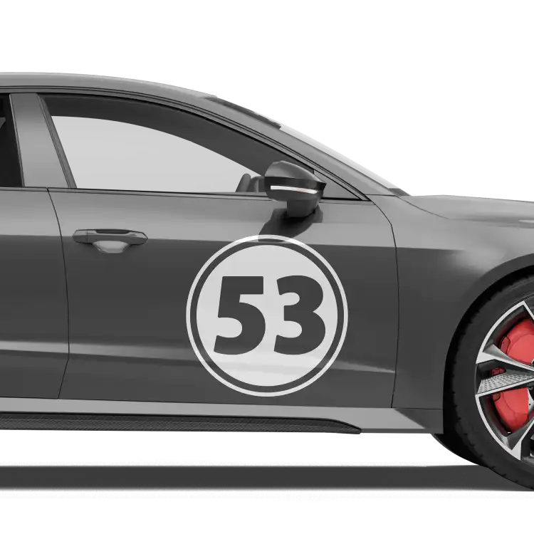 Startnummer Rund invertiert-Glänzend-Weiß-Heck