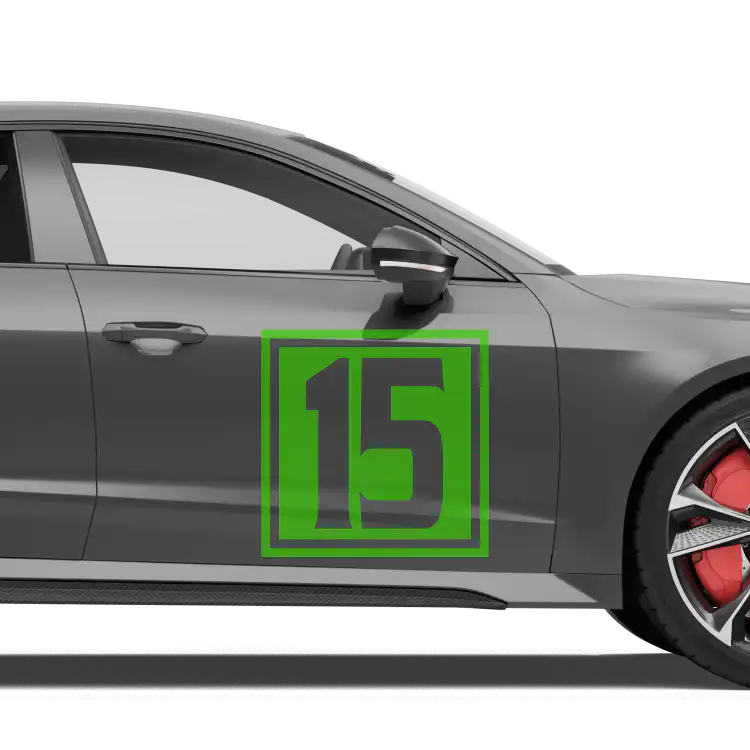 Startnummer Eckig invertiert-Glänzend-Hellgrün-Heck