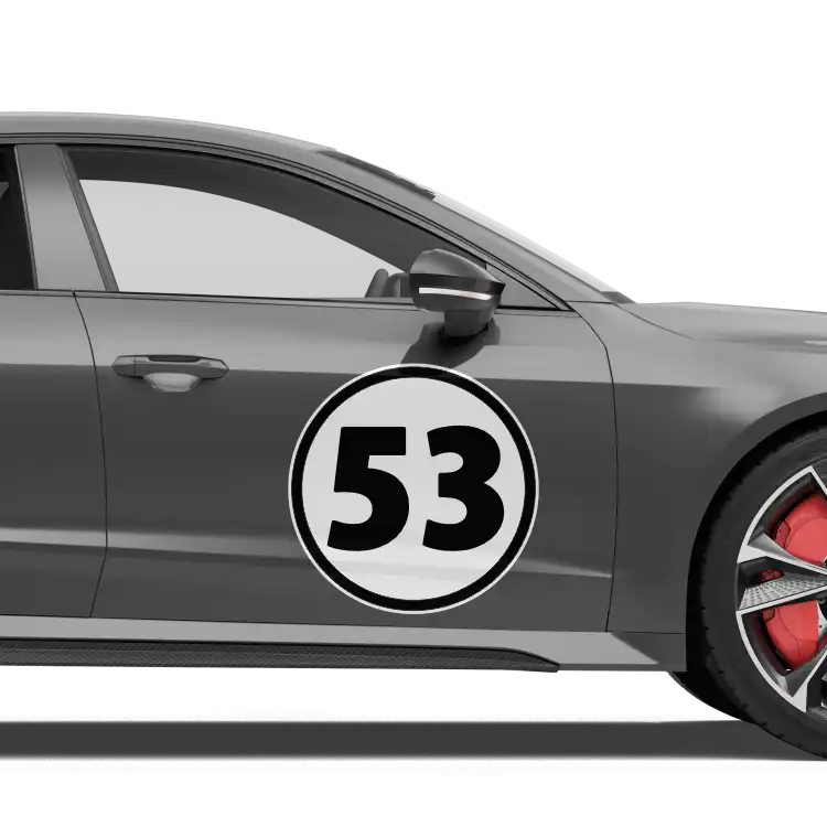 Startnummer Rund mit Hintergrund