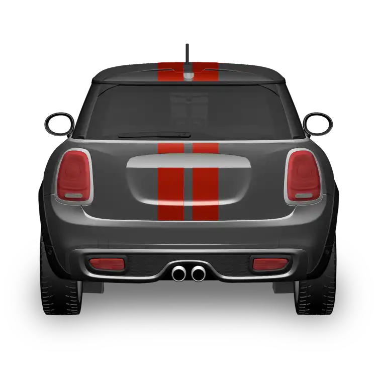 MINI Rennstreifen Basic-Hellrot-Heck