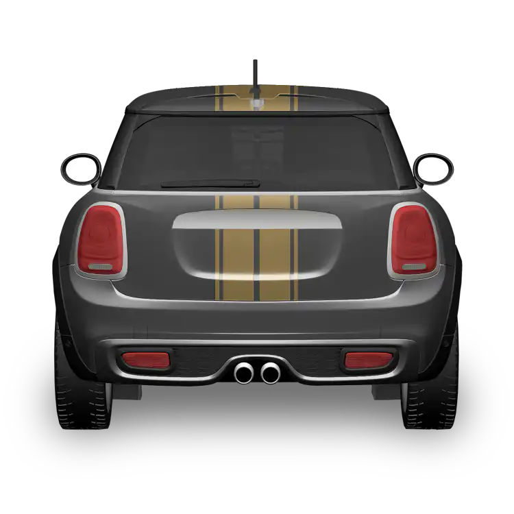 MINI Rennstreifen mit doppelter Sideline-Gold-Heck