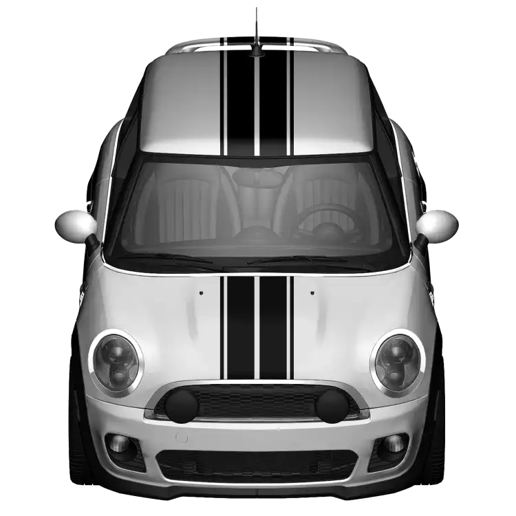 MINI Rennstreifen mit doppelter Sideline-Schwarz-