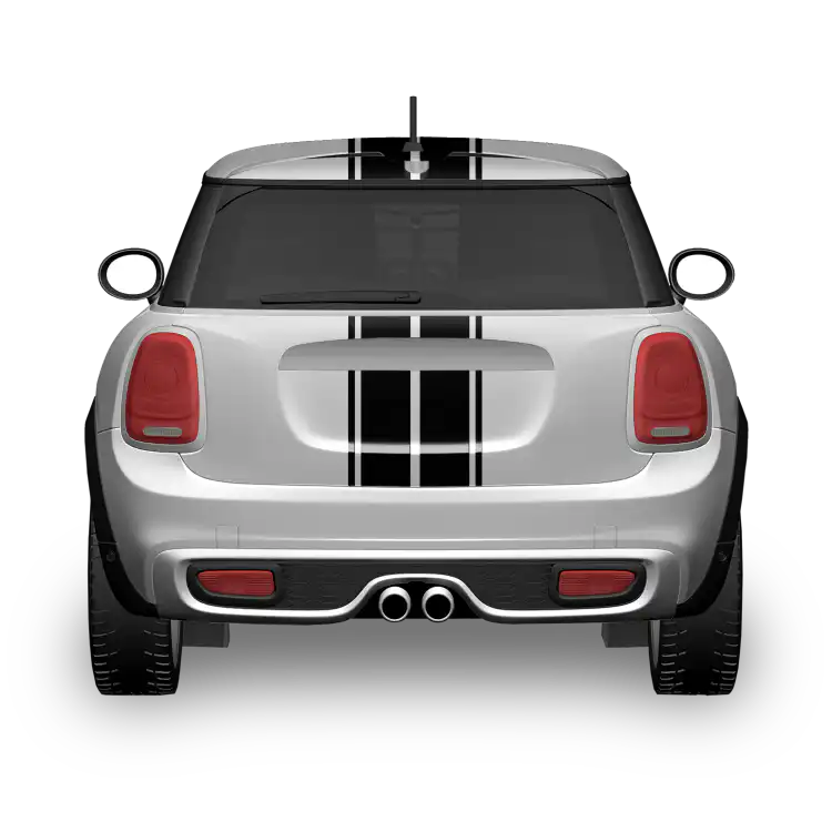 MINI Rennstreifen mit doppelter Sideline-Schwarz-Heck