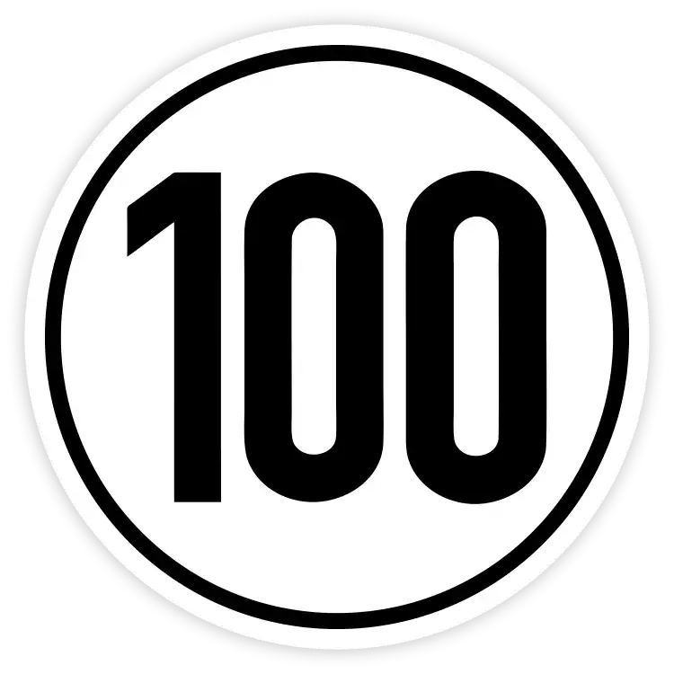 100 km/h Aufkleber