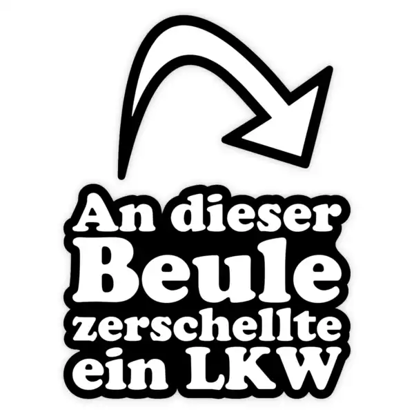 An dieser Beule Aufkleber
