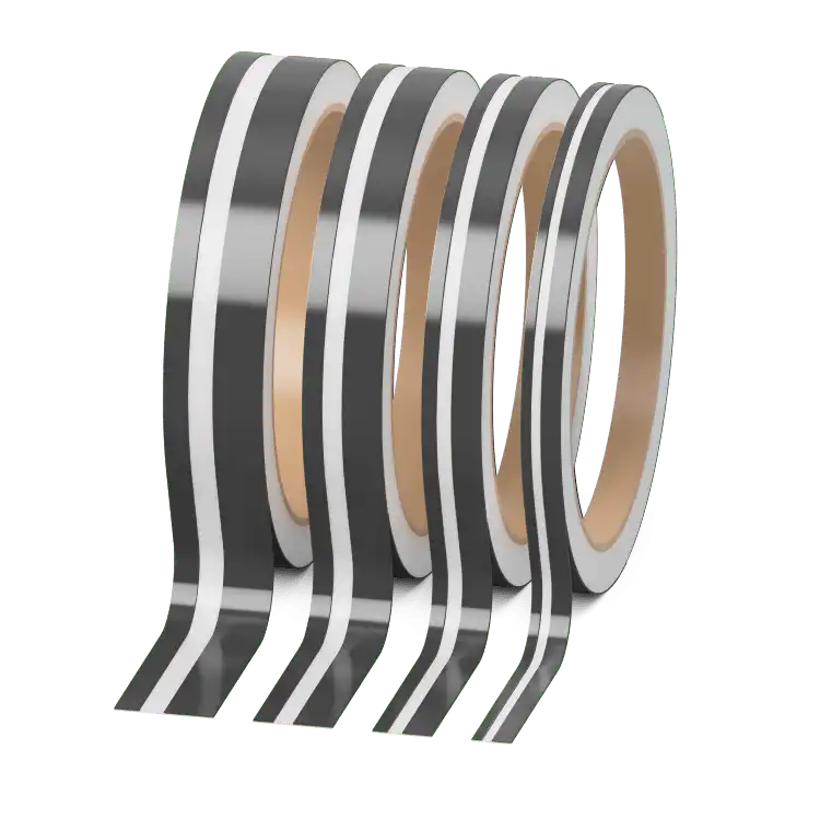 Doppelter Zierstreifen Glänzend Dunkelgrau