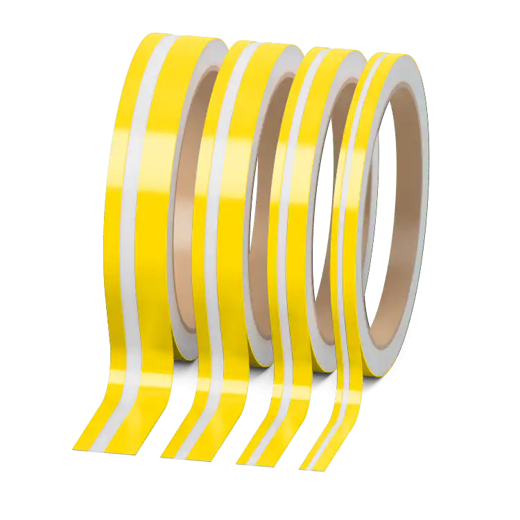 Doppelter Zierstreifen Glänzend Gelb
