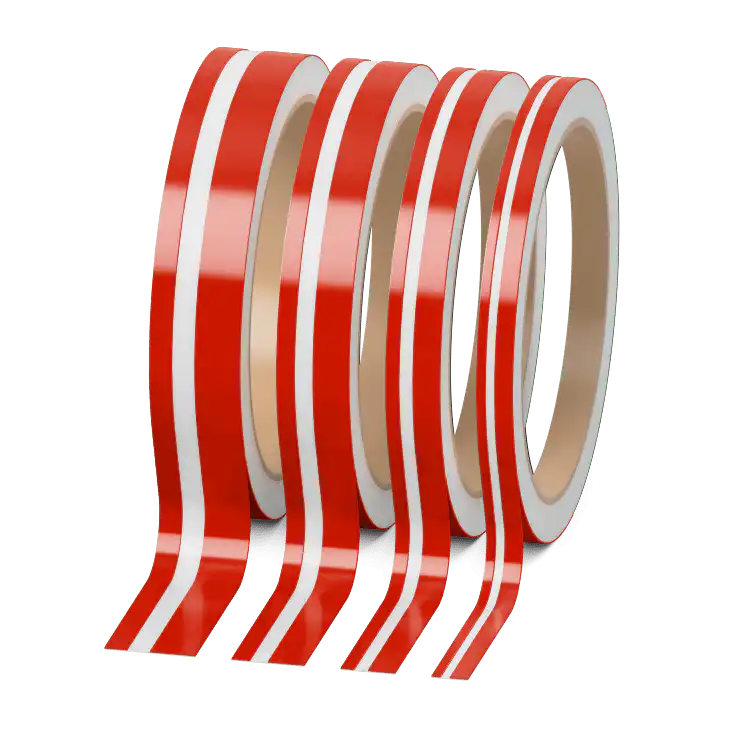 Doppelter Zierstreifen Glänzend Hellrot