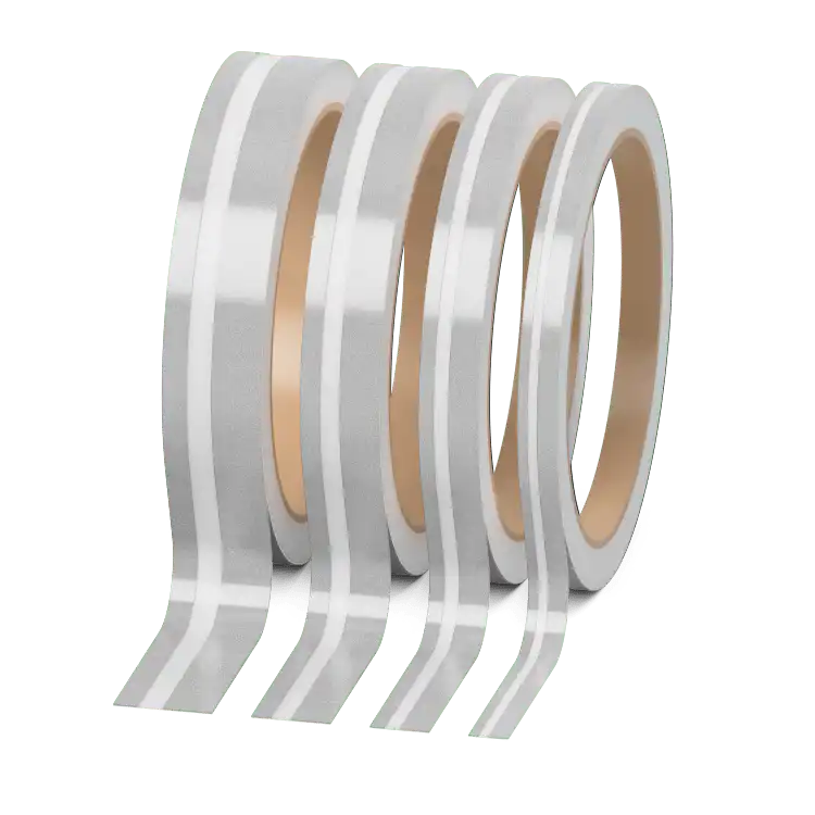 Doppelter Zierstreifen Metallic Silber