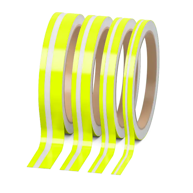 Doppelter Zierstreifen Neon Gelb