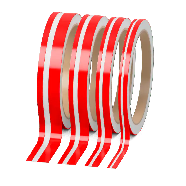Doppelter Zierstreifen Neon Rot