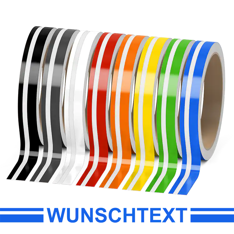 Doppelter Zierstreifen mit Wunschtext - Material - Glänzend