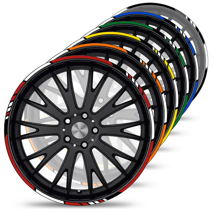 Felgenrandaufkleber mehrfarbig GP Style Reflektierend