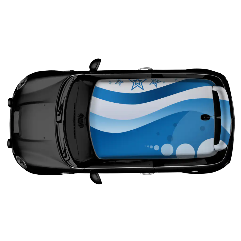 Blue Swirls - Dachfolie für MINI