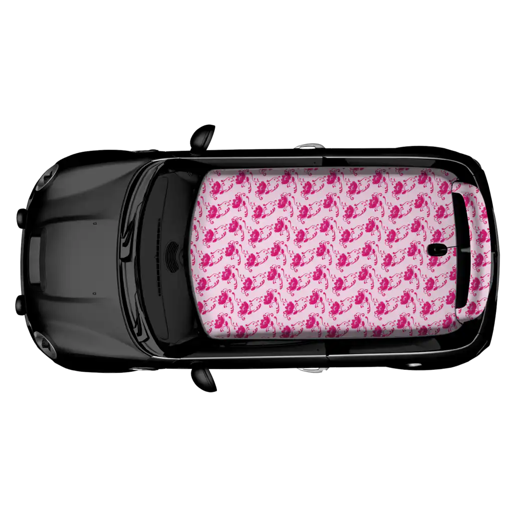 Pink Flowers - Dachfolie für MINI
