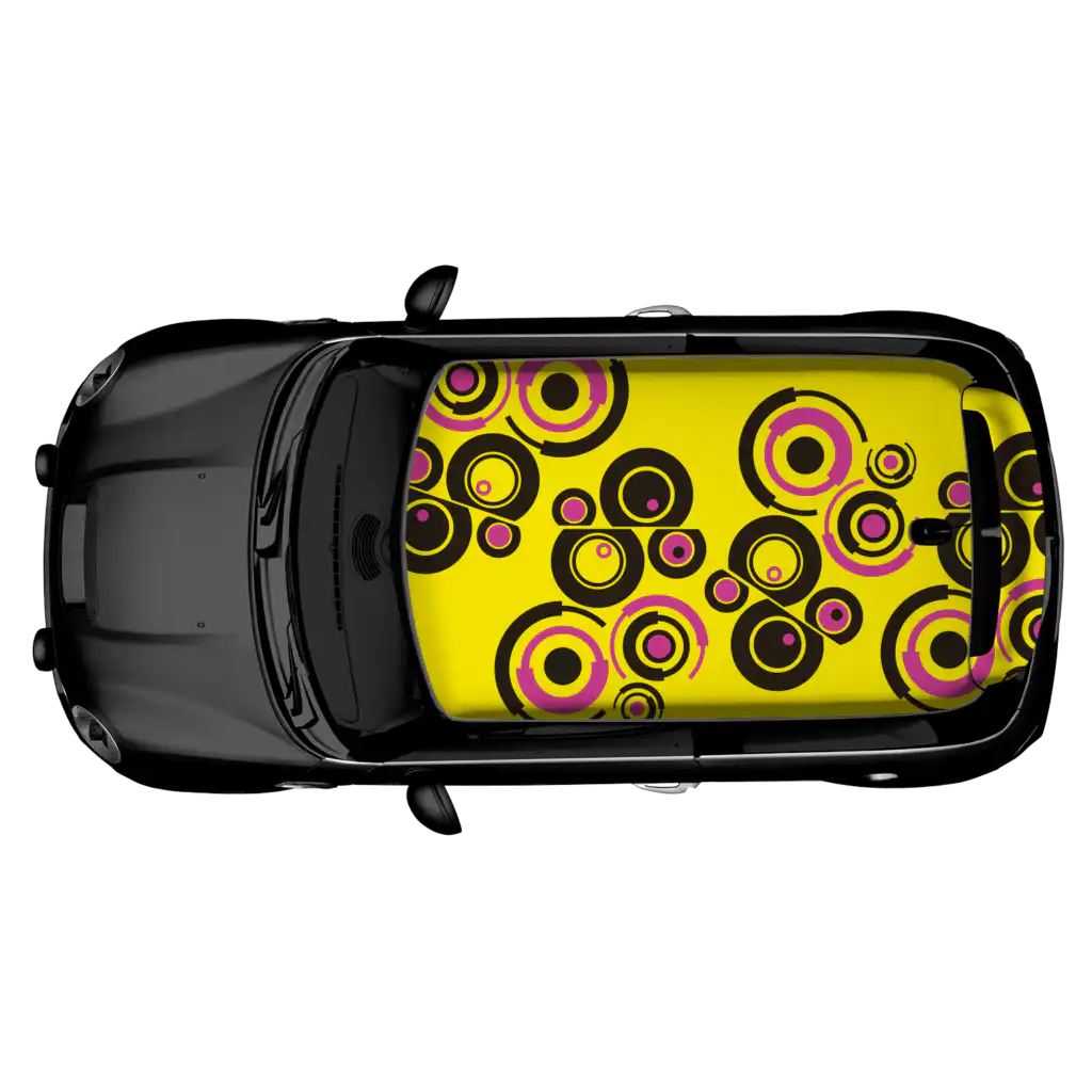 Retro Circles - Dachfolie für MINI