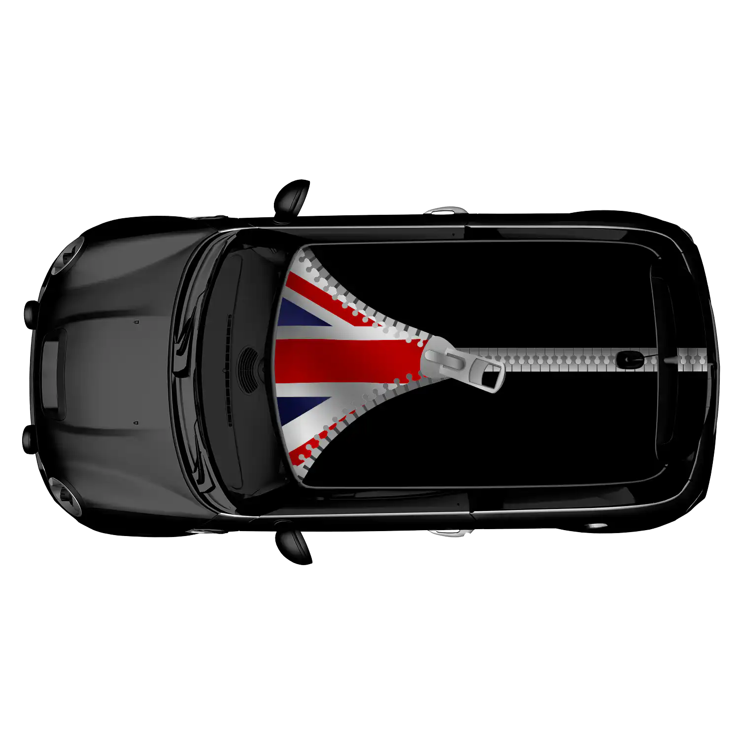 Mini-Dachfolie-UK-Flag-Zipper UK Flag Zipper - Dachfolie für MINI