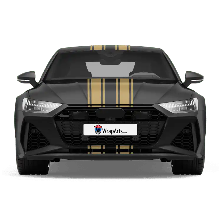 Rennstreifen - Viperstreifen mit Sidelines - Gold