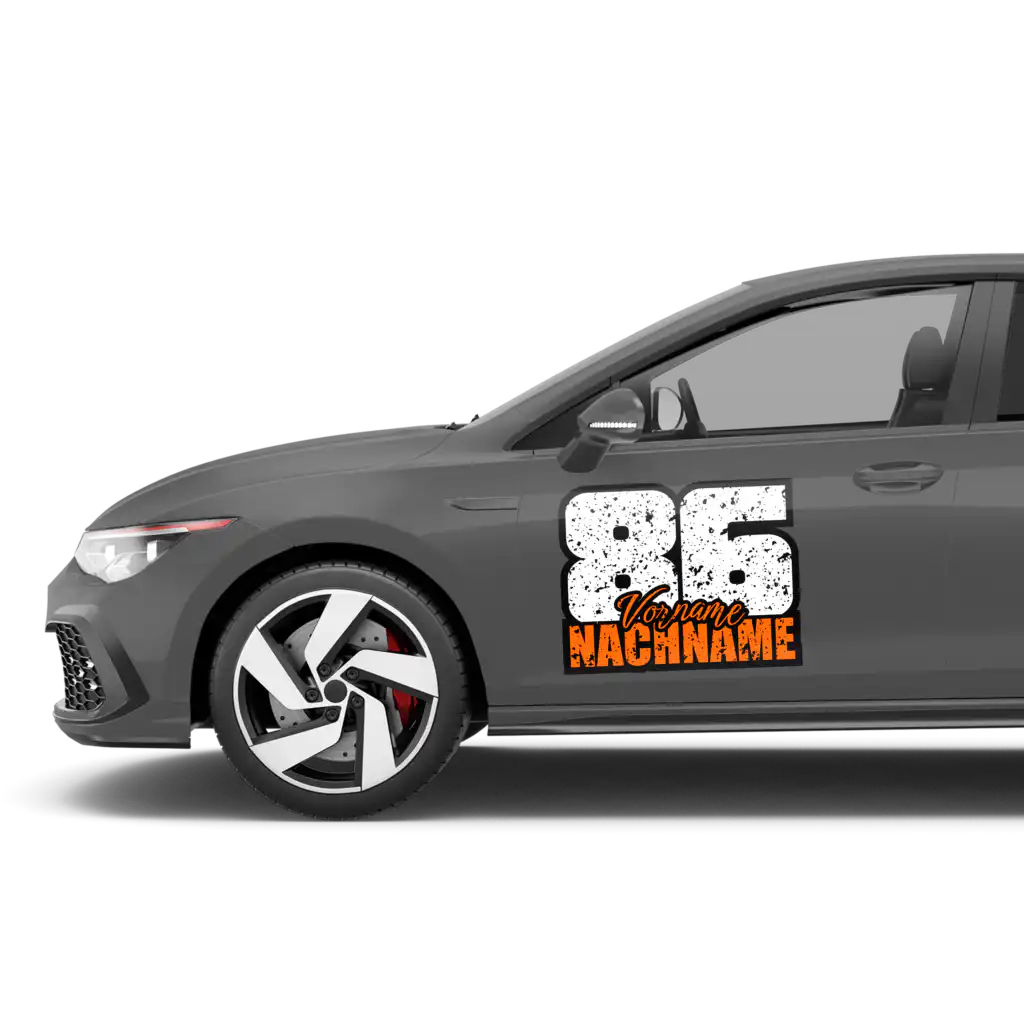 05404 - Startnummer mit Fahrername - Grunge - Auto