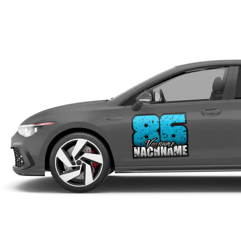 05404 - Startnummer mit Fahrername - Grunge und Verlauf - Auto